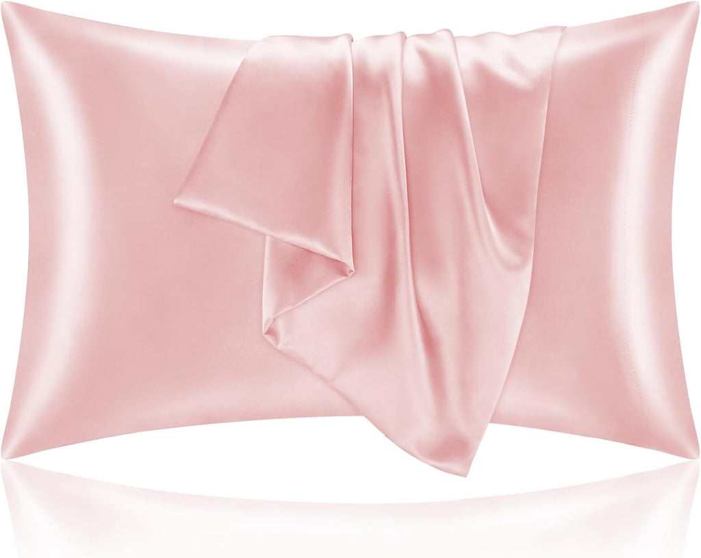 BEDELITE Satin Pillowcase for Hair and Skin, Super Soft and Cooling Similar to Silk Pillow Cases 2 Pack with Envelope Closure, Gift for Women Men(20"x30" Queen Size, Dark Grey)