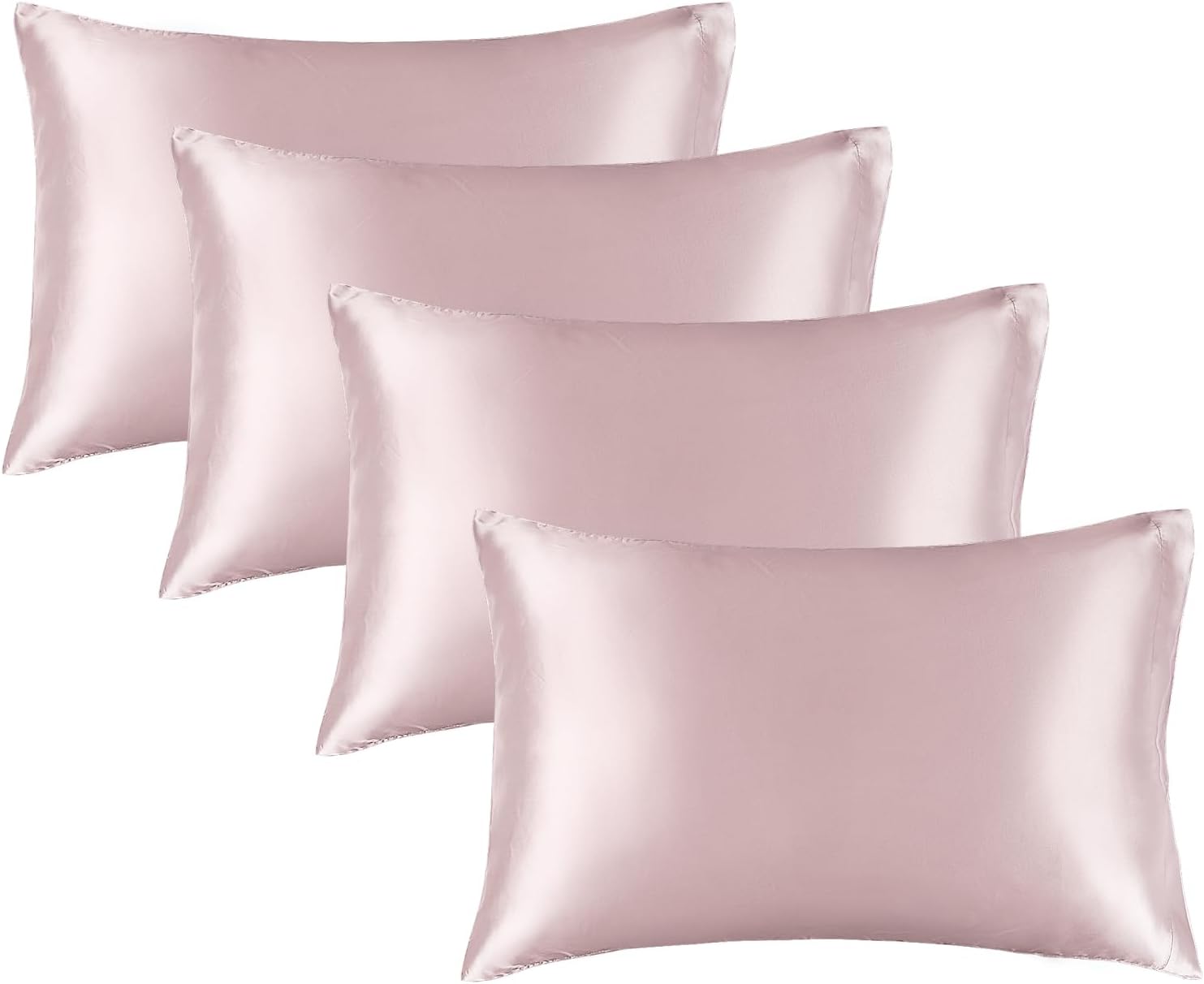 BEDELITE Satin Pillowcase for Hair and Skin, Super Soft and Cooling Similar to Silk Pillow Cases 2 Pack with Envelope Closure, Gift for Women Men(20"x30" Queen Size, Dark Grey)
