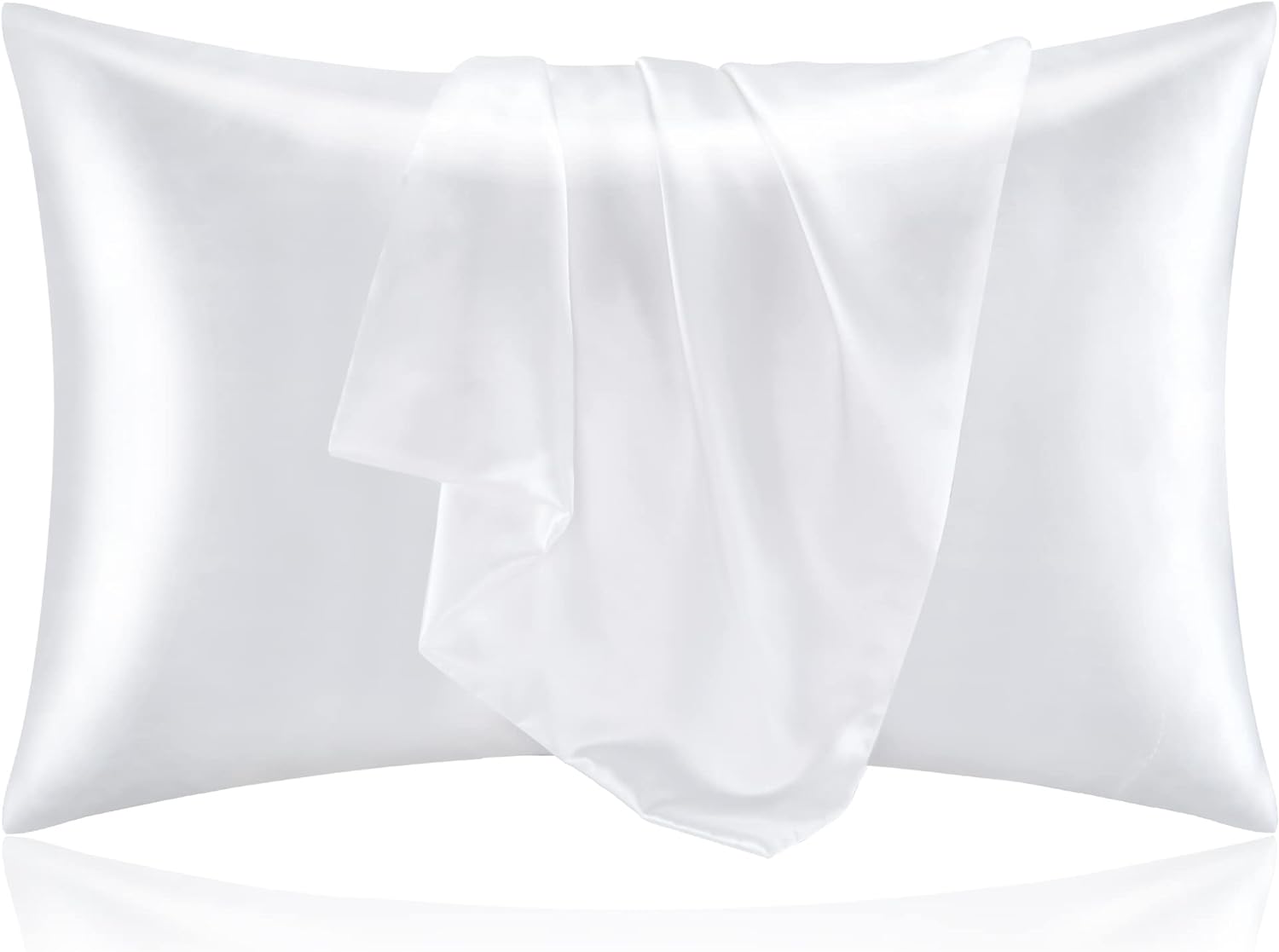 BEDELITE Satin Pillowcase for Hair and Skin, Super Soft and Cooling Similar to Silk Pillow Cases 2 Pack with Envelope Closure, Gift for Women Men(20"x30" Queen Size, Dark Grey)
