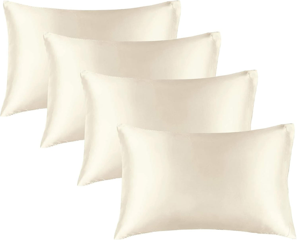 BEDELITE Satin Pillowcase for Hair and Skin, Super Soft and Cooling Similar to Silk Pillow Cases 2 Pack with Envelope Closure, Gift for Women Men(20"x30" Queen Size, Dark Grey)