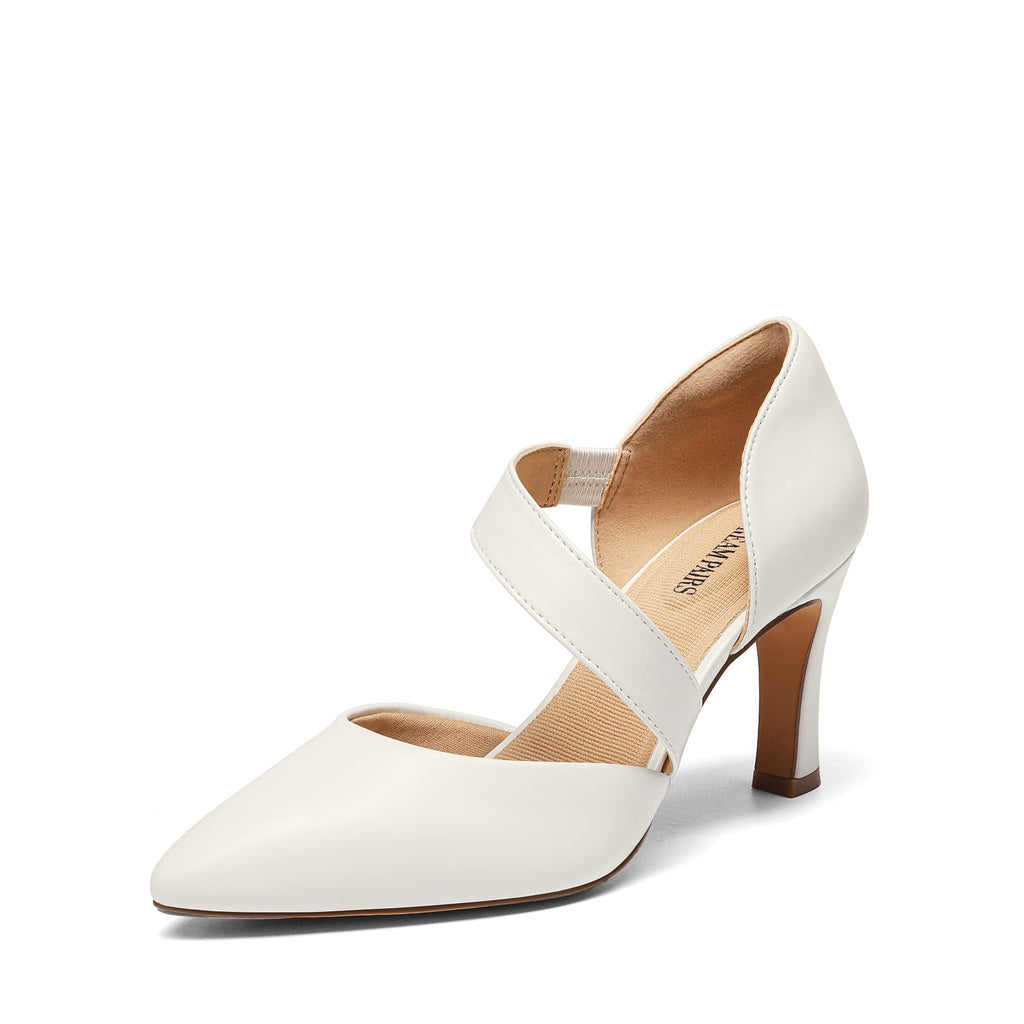 DREAM PAIRS Women's High Heels Pumps Dress Closed Pointed Toe Comfortable D'Orsay Pumps Shoes for Work Office Wedding Dancing Charmane
