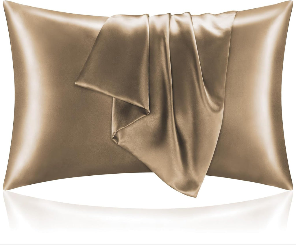 BEDELITE Satin Pillowcase for Hair and Skin, Super Soft and Cooling Similar to Silk Pillow Cases 2 Pack with Envelope Closure, Gift for Women Men(20"x30" Queen Size, Dark Grey)