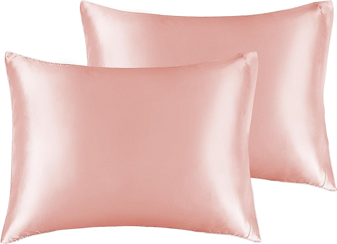 BEDELITE Satin Pillowcase for Hair and Skin, Super Soft and Cooling Similar to Silk Pillow Cases 2 Pack with Envelope Closure, Gift for Women Men(20"x30" Queen Size, Dark Grey)