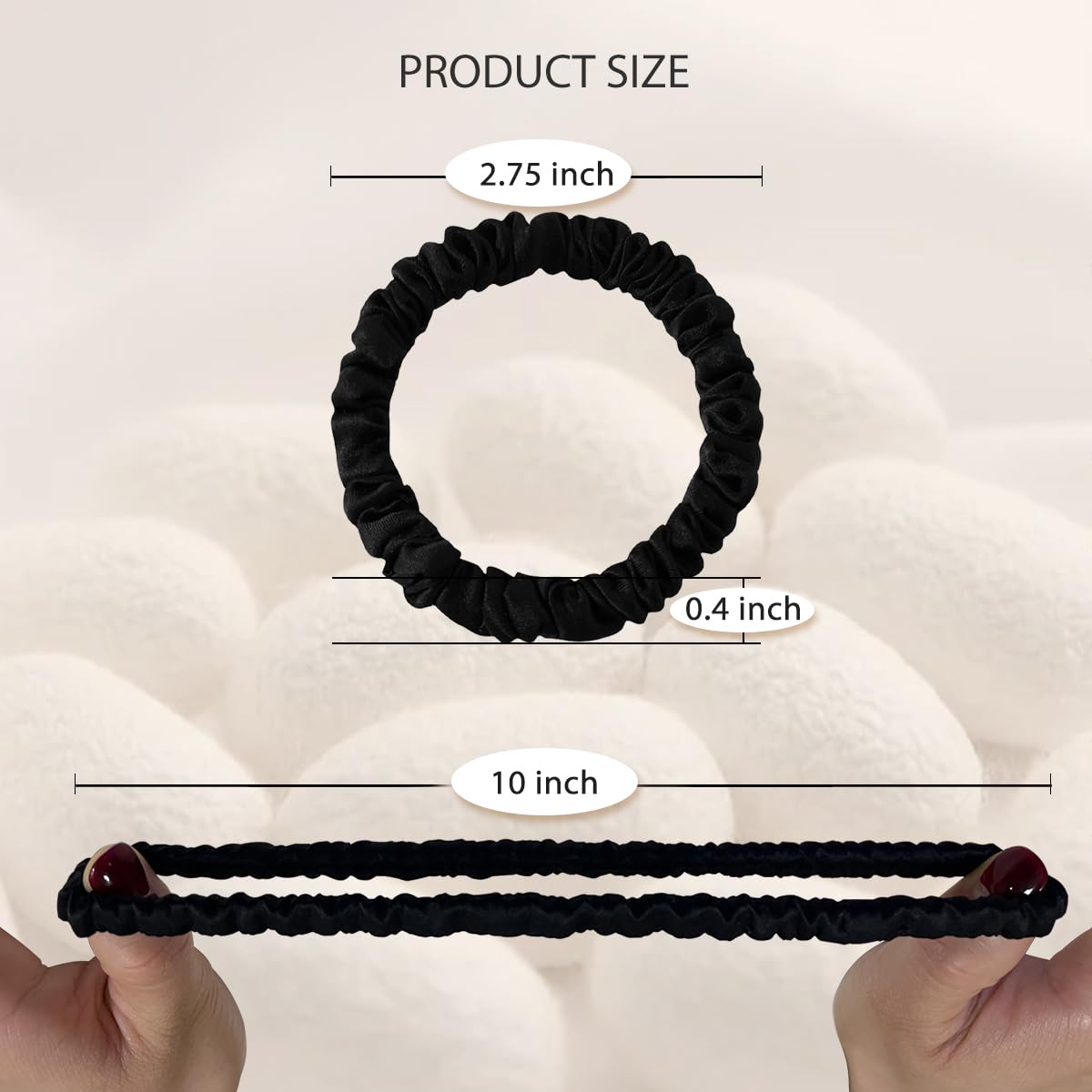 Mulberry Silk Hair Ties 4 PCS, 100% Pure 22 Momme Mulberry Silk Hair Scrunchies for Women Sleep, Elastics Hair Care No Damage, (Champagne Gold*4)