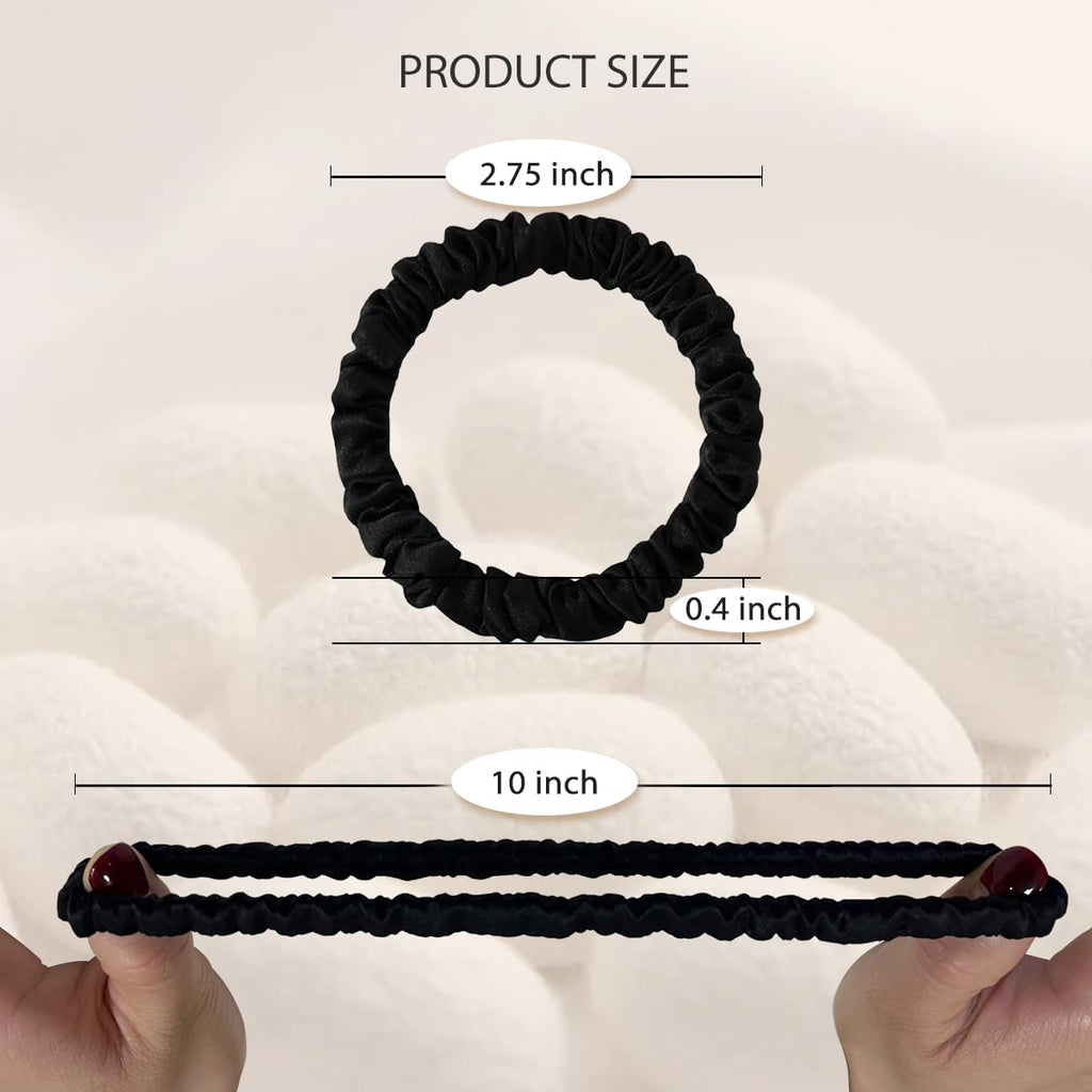 Mulberry Silk Hair Ties 4 PCS, 100% Pure 22 Momme Mulberry Silk Hair Scrunchies for Women Sleep, Elastics Hair Care No Damage, (Champagne Gold*4)