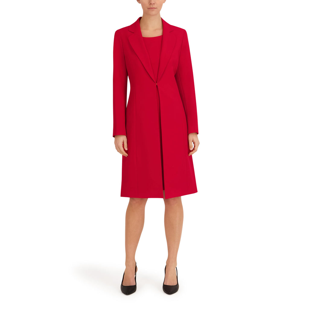Le Suit Women's Long Coat & Basic Sheath Dress