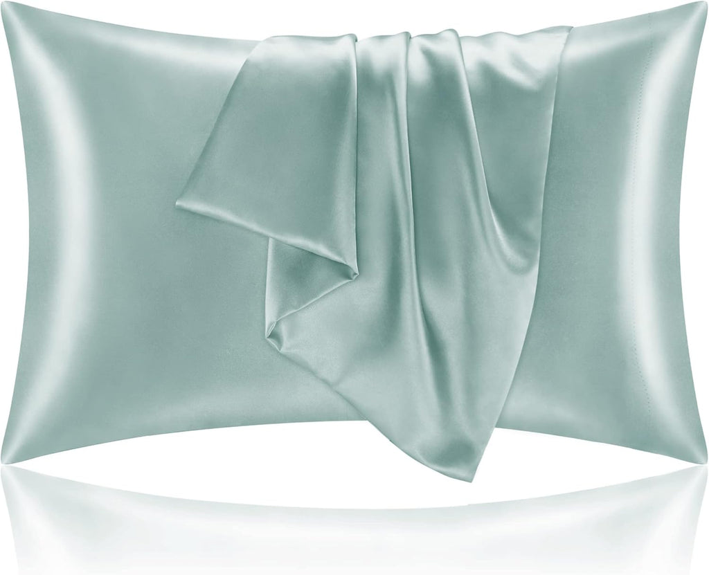 BEDELITE Satin Pillowcase for Hair and Skin, Super Soft and Cooling Similar to Silk Pillow Cases 2 Pack with Envelope Closure, Gift for Women Men(20"x30" Queen Size, Dark Grey)