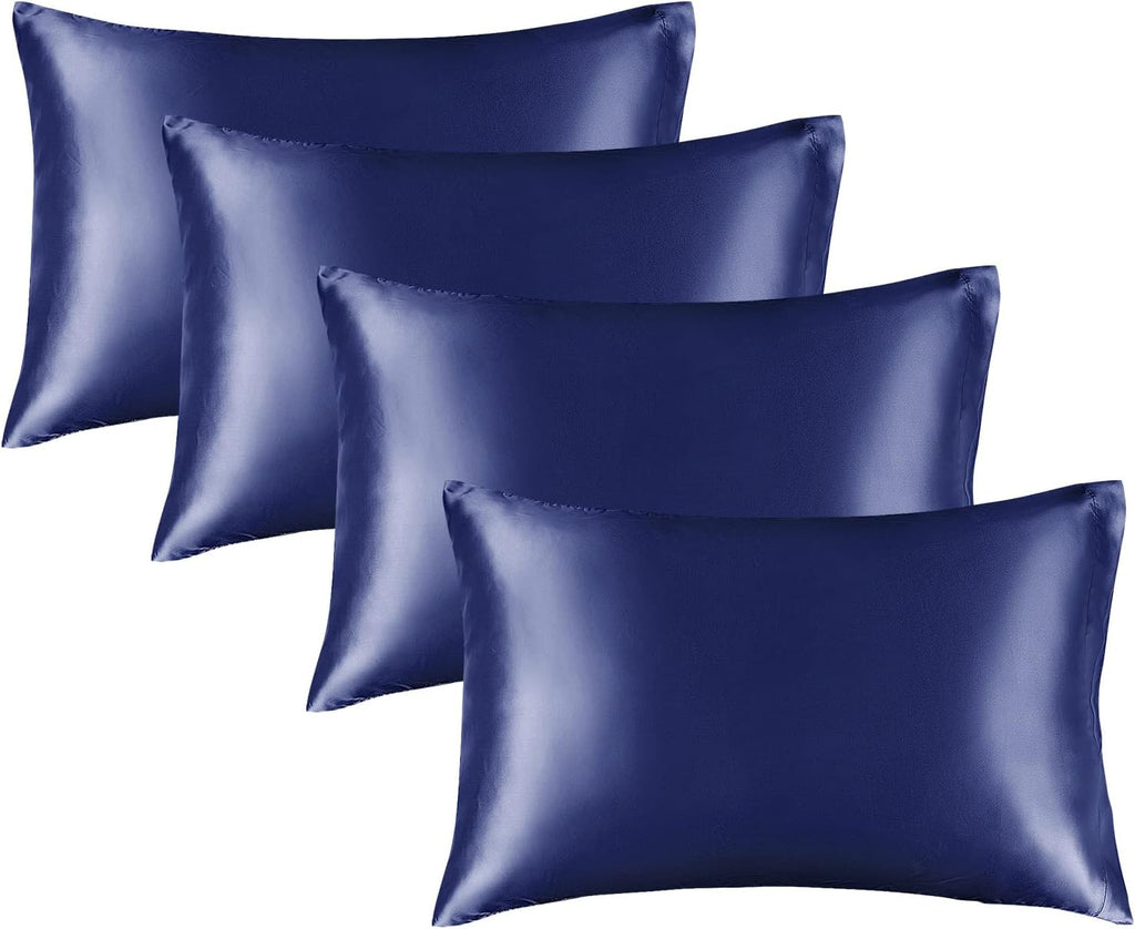 BEDELITE Satin Pillowcase for Hair and Skin, Super Soft and Cooling Similar to Silk Pillow Cases 2 Pack with Envelope Closure, Gift for Women Men(20"x30" Queen Size, Dark Grey)