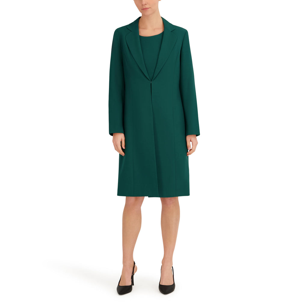 Le Suit Women's Long Coat & Basic Sheath Dress