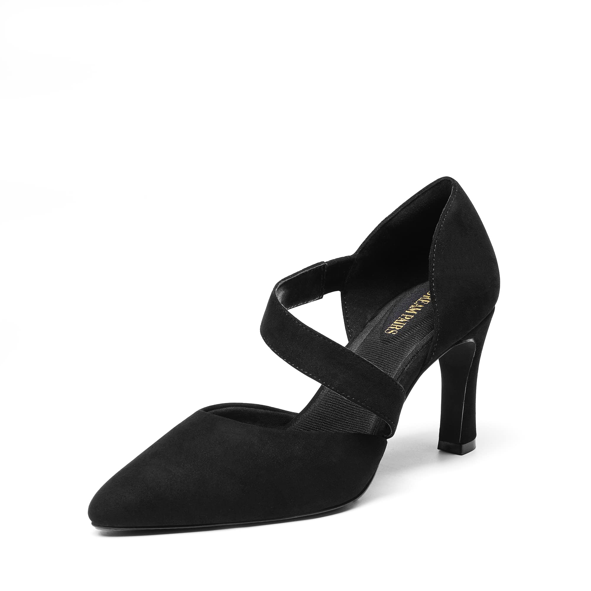 DREAM PAIRS Women's High Heels Pumps Dress Closed Pointed Toe Comfortable D'Orsay Pumps Shoes for Work Office Wedding Dancing Charmane