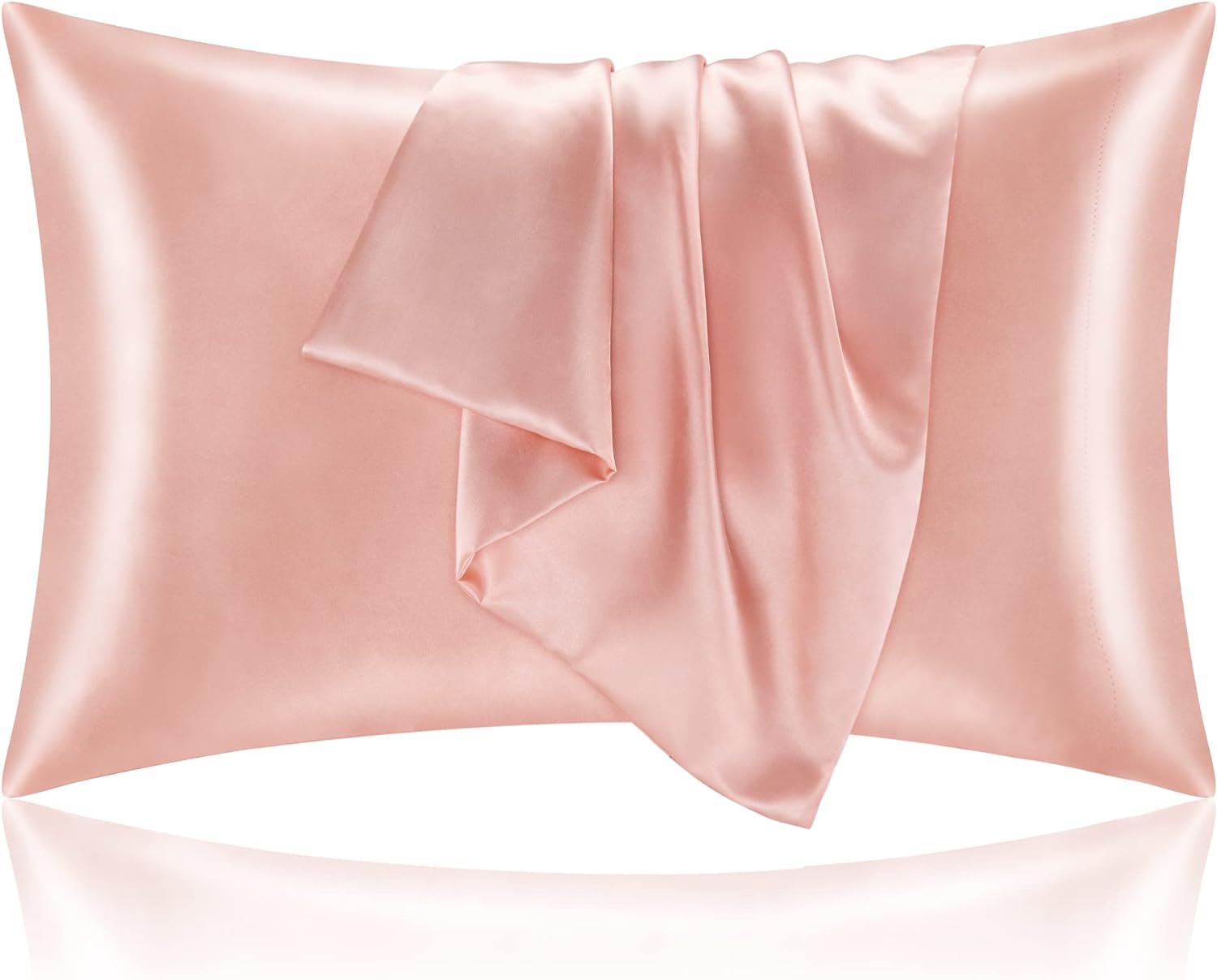 BEDELITE Satin Pillowcase for Hair and Skin, Super Soft and Cooling Similar to Silk Pillow Cases 2 Pack with Envelope Closure, Gift for Women Men(20"x30" Queen Size, Dark Grey)