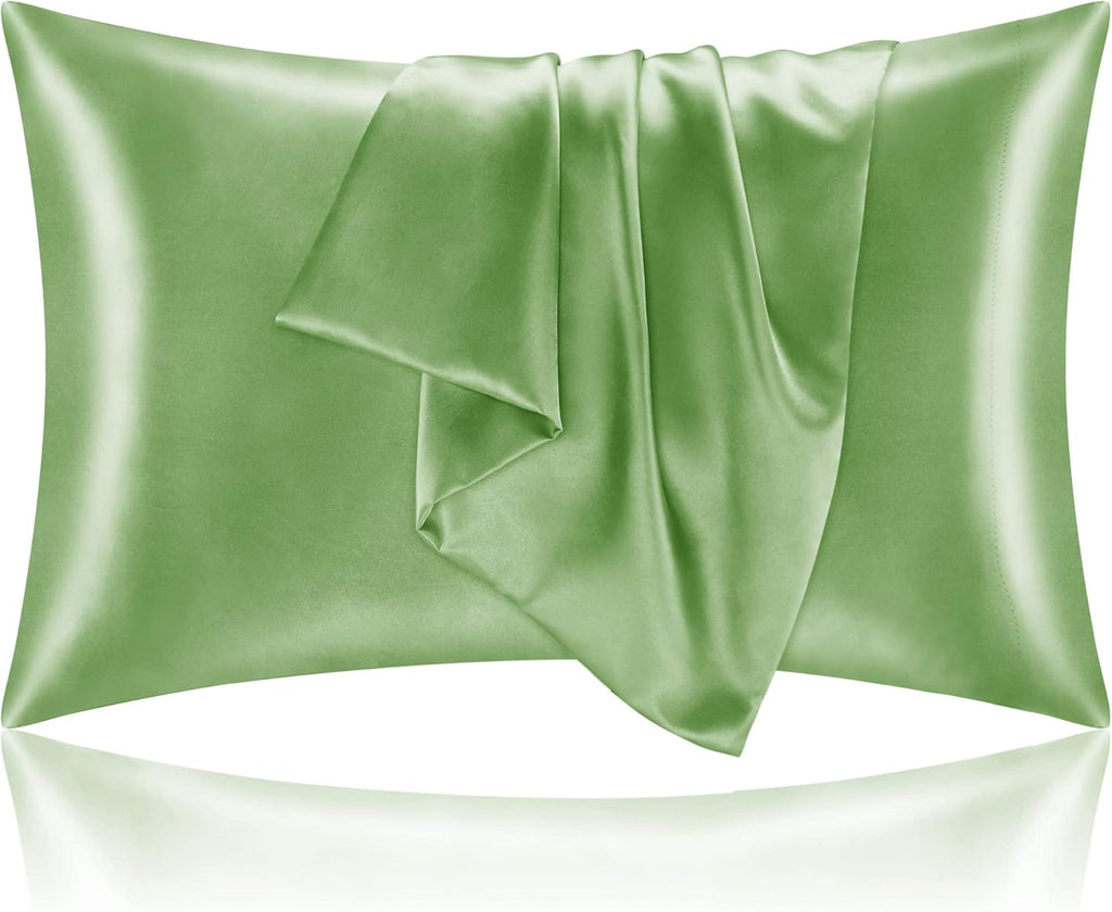 BEDELITE Satin Pillowcase for Hair and Skin, Super Soft and Cooling Similar to Silk Pillow Cases 2 Pack with Envelope Closure, Gift for Women Men(20"x30" Queen Size, Dark Grey)
