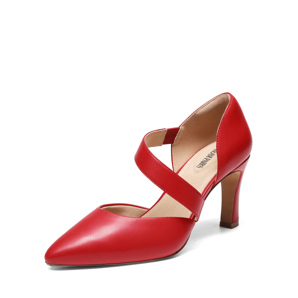DREAM PAIRS Women's High Heels Pumps Dress Closed Pointed Toe Comfortable D'Orsay Pumps Shoes for Work Office Wedding Dancing Charmane