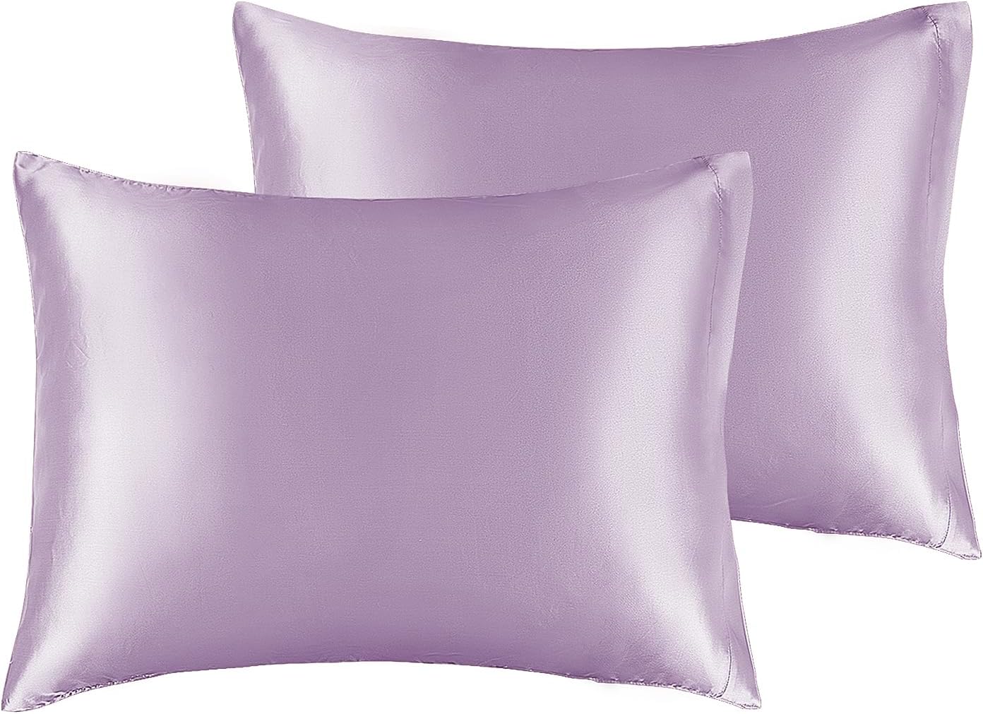 BEDELITE Satin Pillowcase for Hair and Skin, Super Soft and Cooling Similar to Silk Pillow Cases 2 Pack with Envelope Closure, Gift for Women Men(20"x30" Queen Size, Dark Grey)