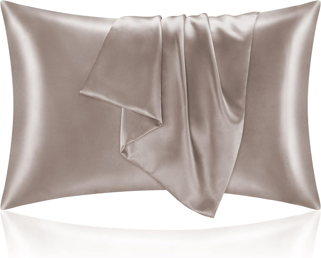 BEDELITE Satin Pillowcase for Hair and Skin, Super Soft and Cooling Similar to Silk Pillow Cases 2 Pack with Envelope Closure, Gift for Women Men(20"x30" Queen Size, Dark Grey)