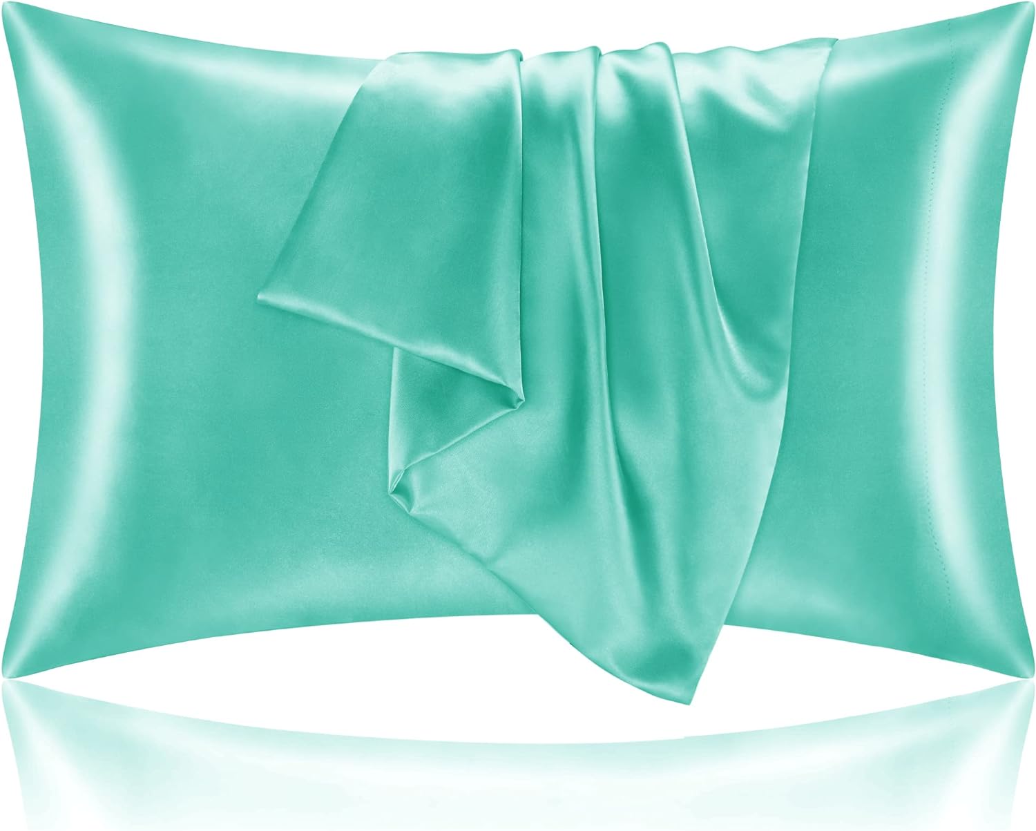 BEDELITE Satin Pillowcase for Hair and Skin, Super Soft and Cooling Similar to Silk Pillow Cases 2 Pack with Envelope Closure, Gift for Women Men(20"x30" Queen Size, Dark Grey)