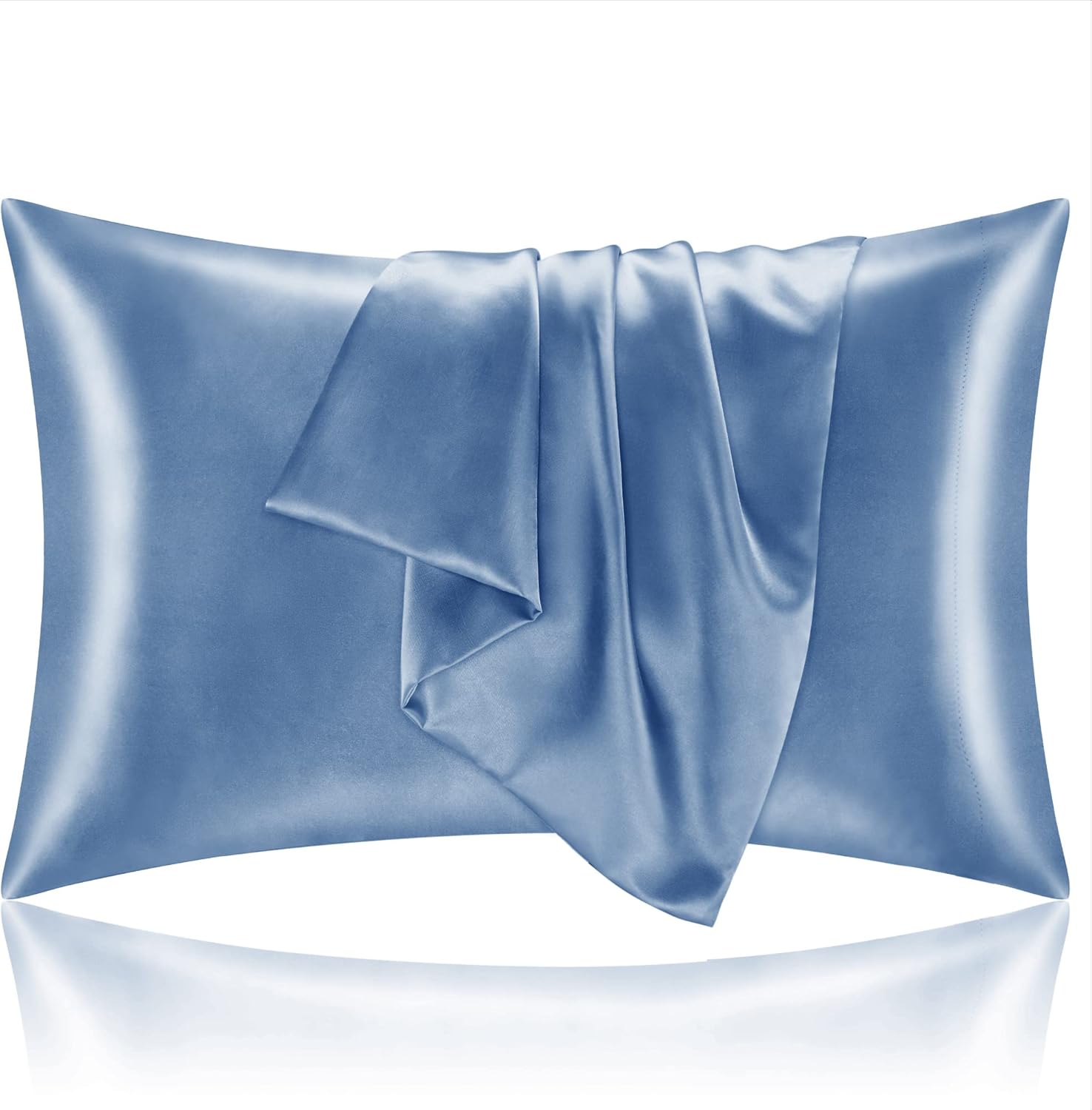 BEDELITE Satin Pillowcase for Hair and Skin, Super Soft and Cooling Similar to Silk Pillow Cases 2 Pack with Envelope Closure, Gift for Women Men(20"x30" Queen Size, Dark Grey)