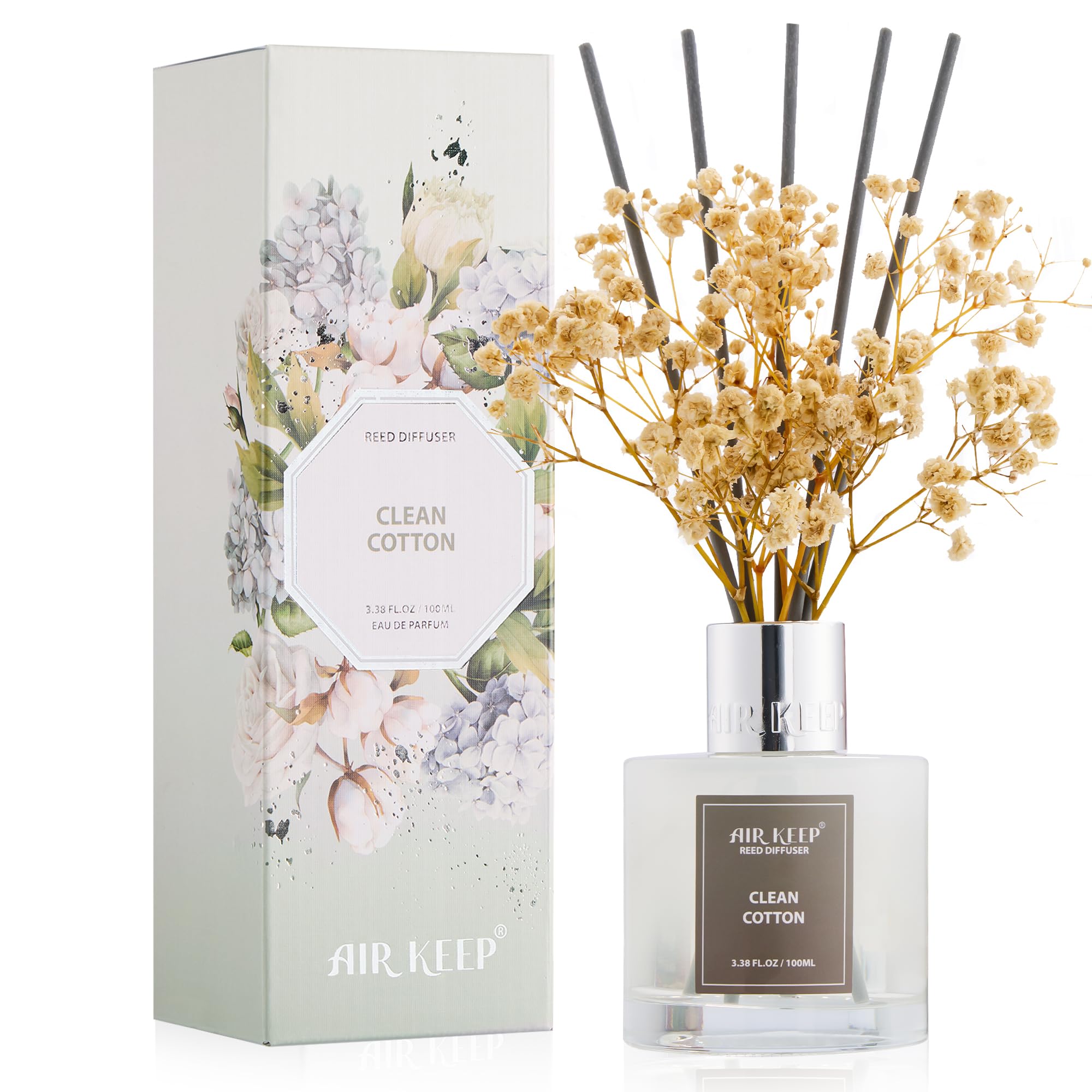 Airkeep Clean Linen Reed Diffuser Set