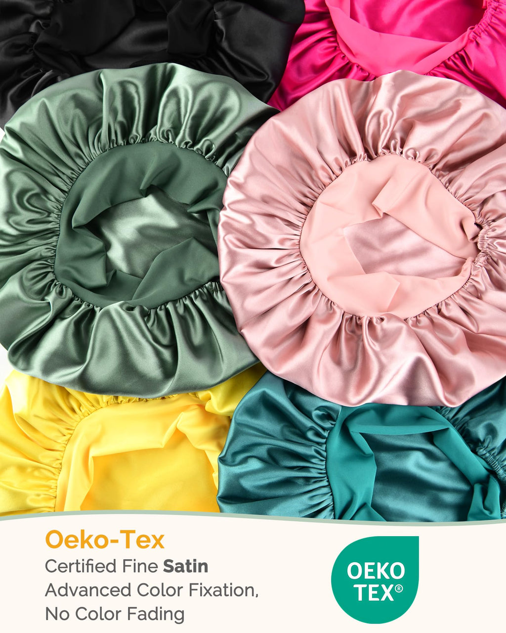 YANIBEST Adjustable Satin Bonnet for Sleeping Women Double Layer Hair Wrap Reduce Friction Prevent Frizz Natural Curly Hair