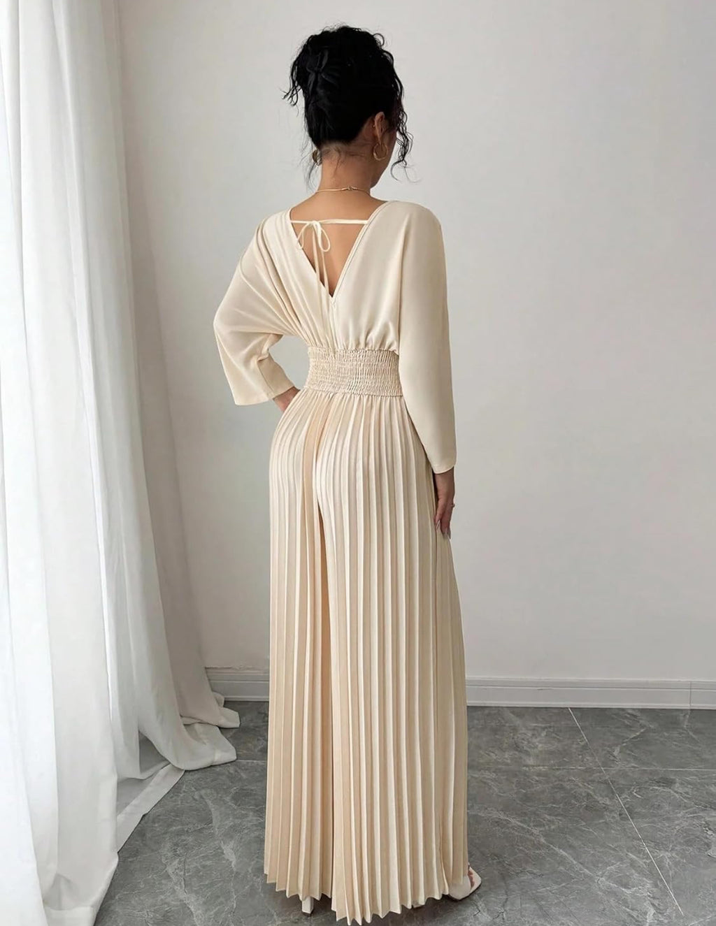 Wide-Leg Pleated Jumpsuit
